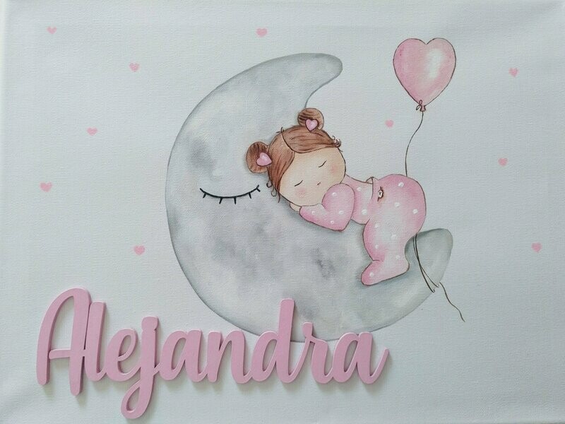Lienzo Infantil letras enlazadas