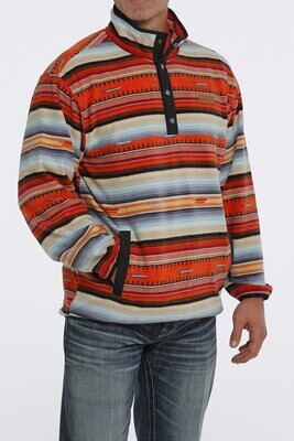 MEN'S AZTEC PRINTED POLAR FLEECE PULLOVER - MULTI