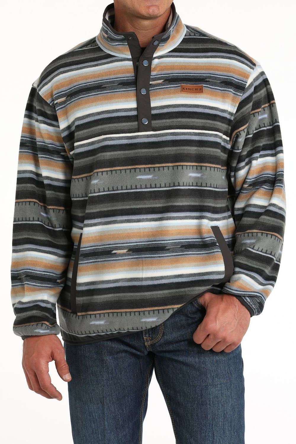 MEN'S 1/4 ZIP PULLOVER SWEATER - BROWN