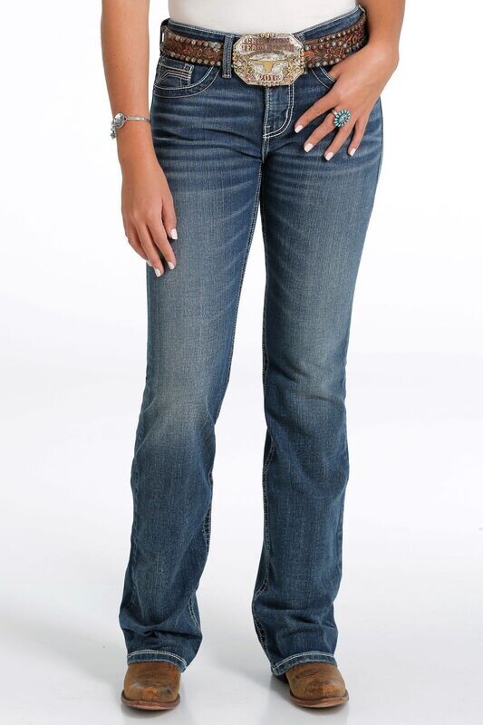 WOMEN'S SLIM FIT HANNAH BOOT CUT - DARK STONEWASH WOMEN'S SLIM FIT HANNAH BOOT CUT - DARK STONEWASH