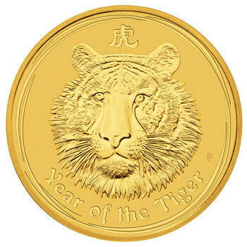2010-P Australia Lunar Tiger $100 Gold 1oz Coin