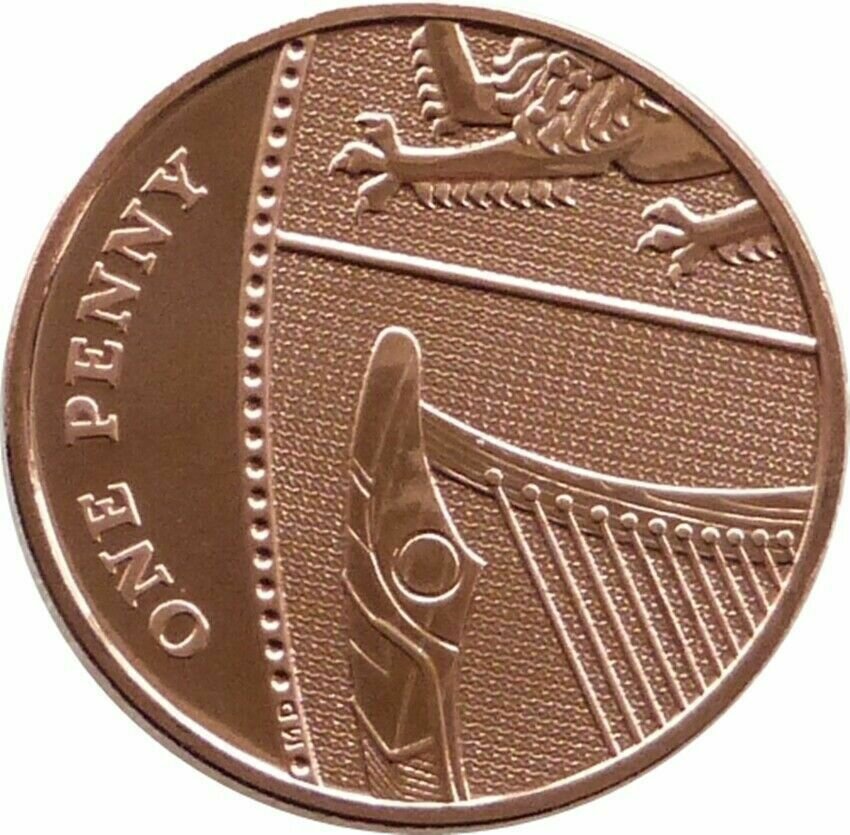 2015 Royal Shield of Arms 1p Brilliant Uncirculated Coin  - Fifth Portrait
