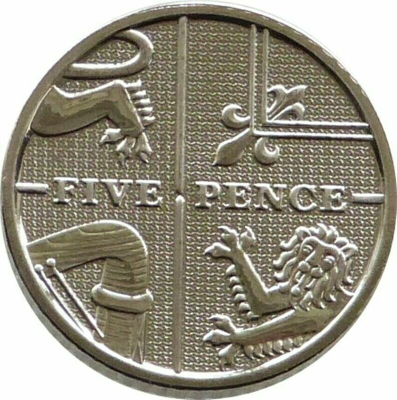 2022 Royal Shield of Arms 5p Brilliant Uncirculated Coin