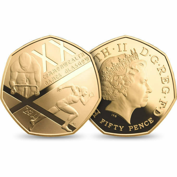 2014 Commonwealth Games Glasgow 50p Gold Proof Coin