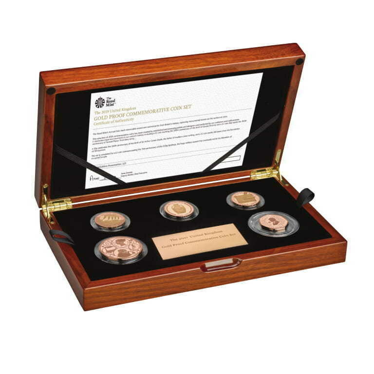 2019 United Kingdom Gold Proof 5 Coin Set Box Coa - Mintage 125