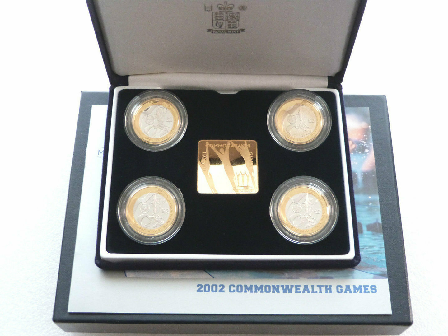 2002 Commonwealth Games £2 Silver Proof 4 Coin Set Box Coa