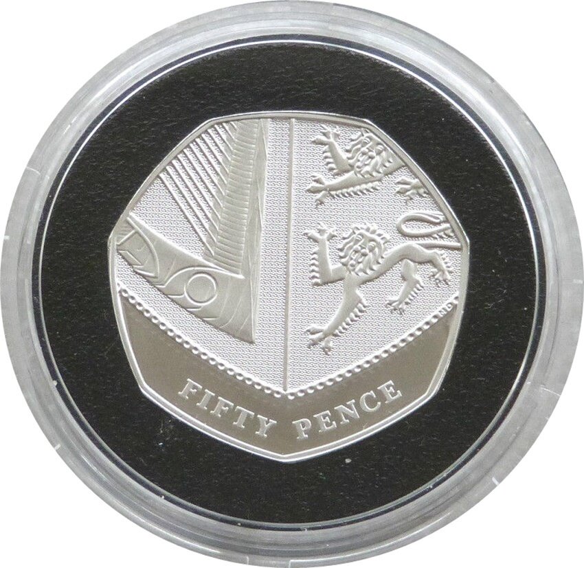2015 Royal Shield of Arms 50p Silver Proof Coin - Fifth Portrait