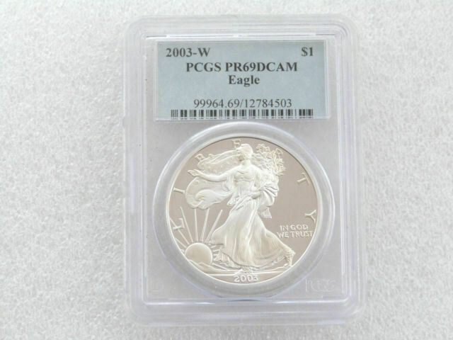 2003-W American Eagle $1 Silver Proof 1oz Coin PCGS PR69 DCAM