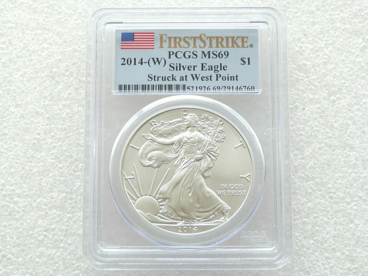 2014-W American Eagle First $1 Silver 1oz Coin PCGS MS69 First Strike