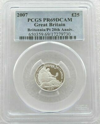 2007 Britannia £25 Platinum Proof 1/4oz Coin PCGS PR69 DCAM