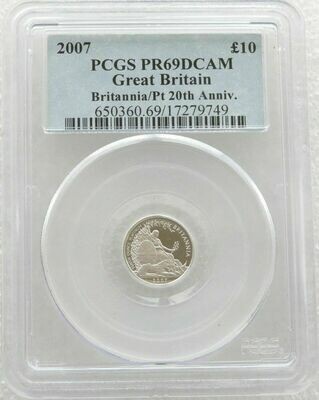 2007 Britannia £10 Platinum Proof 1/10oz Coin PCGS PR69 DCAM