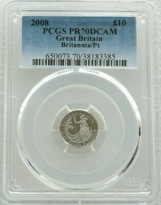 2008 Britannia £10 Platinum Proof 1/10oz Coin PCGS PR70 DCAM