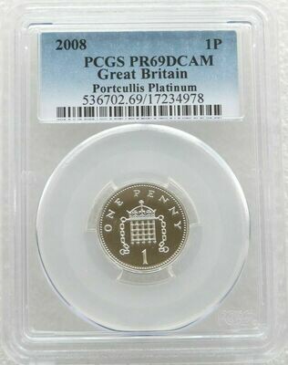 2008 Portcullis 1p Platinum Proof Coin PCGS PR69 DCAM