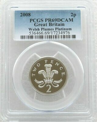 2008 Prince of Wales 2p Platinum Proof Coin PCGS PR69 DCAM