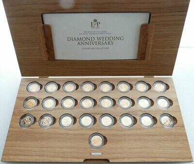 2007 Diamond Wedding Full Sovereign Gold 25 Coin Set Box Coa - Mintage 60