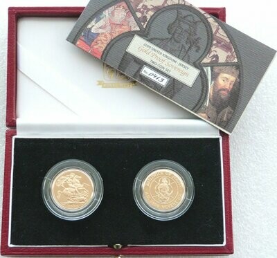 2000 United Kingdom and Jersey Millennium Full Sovereign Gold Proof 2 Coin Set Box Coa