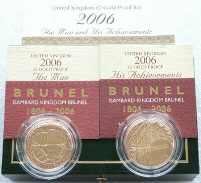 2006 Isambard Brunel £2 Gold Proof 2 Coin Set Box Coa