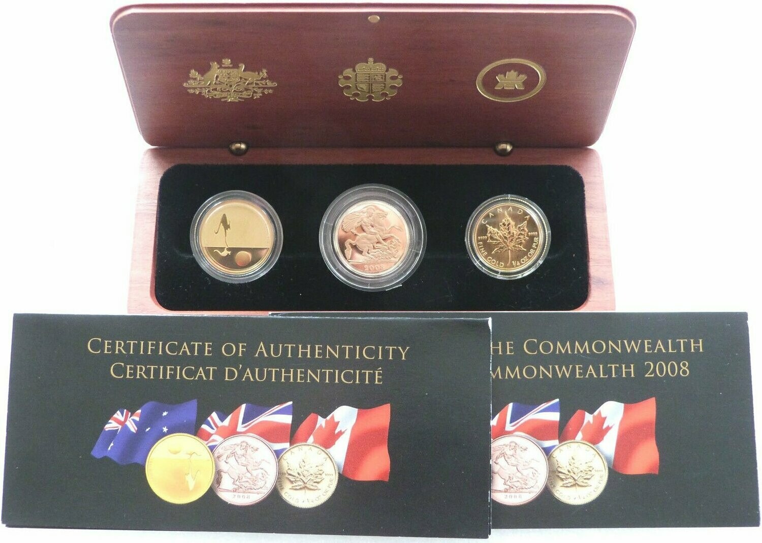 2008 Icons of the Commonwealth Gold 3 Coin Set Box Coa