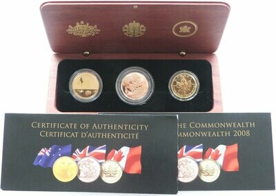 2008 Icons of the Commonwealth Gold 3 Coin Set Box Coa