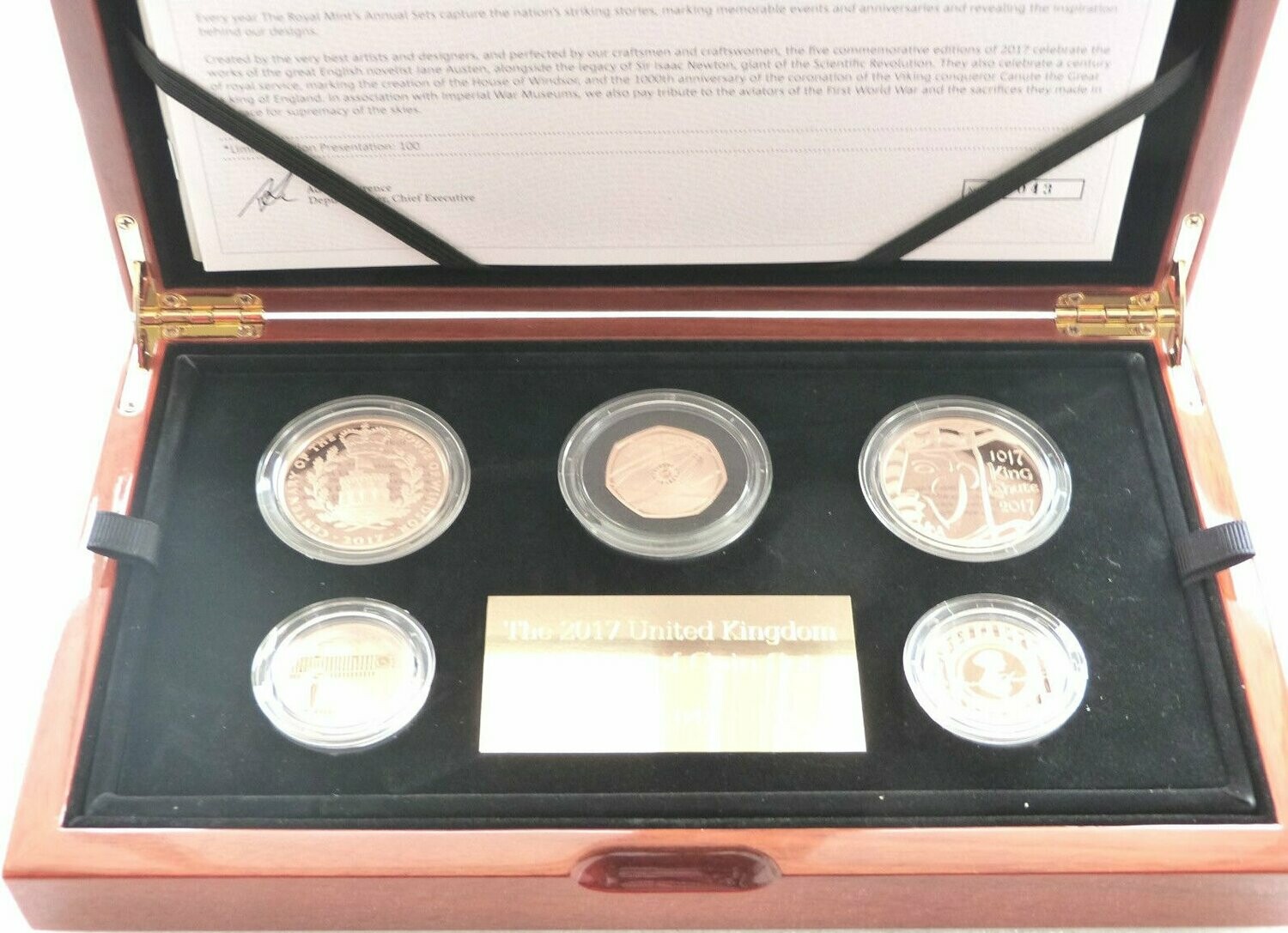 2017 United Kingdom Gold Proof 5 Coin Set Box Coa - Mintage 100