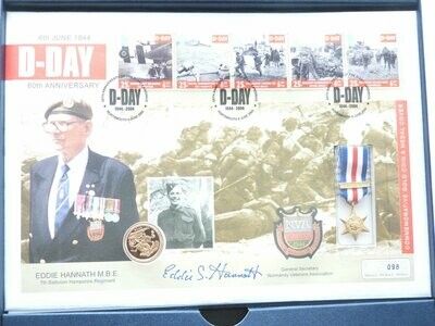 2004 D-Day Landings Full Sovereign Gold Proof Coin Medal First Day Cover