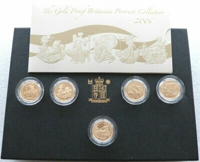 2006 Britannia Portrait £25 Gold Proof 5 Coin Set Box Coa