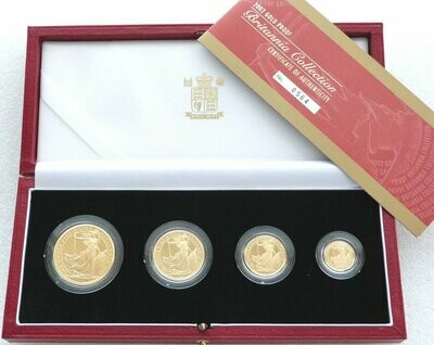 2002 Britannia Gold Proof 4 Coin Set Box Coa