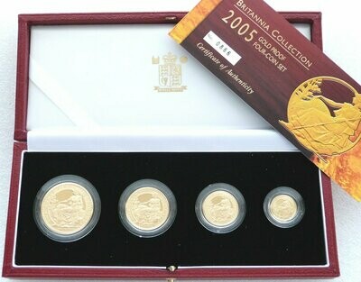 2005 Britannia Gold Proof 4 Coin Set Box Coa
