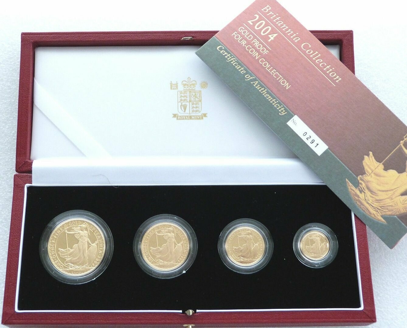 2004 Britannia Gold Proof 4 Coin Set Box Coa