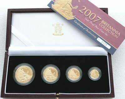 2007 Britannia Gold Proof 4 Coin Set Box Coa