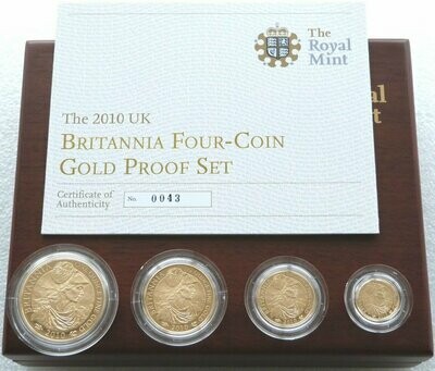 2010 Britannia Gold Proof 4 Coin Set Box Coa