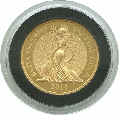 2014 Britannia £500 Gold Proof 5oz Coin Box Coa - Mintage 50