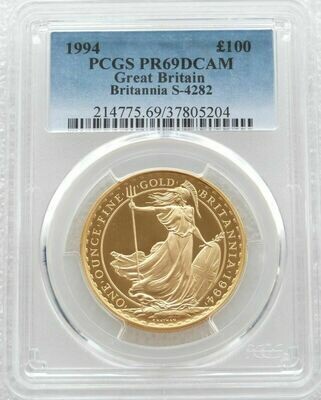 1994 Britannia £100 Gold Proof 1oz Coin PCGS PR69 DCAM - Mintage 435