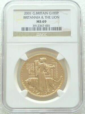 2001 Britannia £100 Gold 1oz Coin NGC MS69