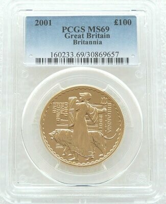 2001 Britannia £100 Gold 1oz Coin PCGS MS69