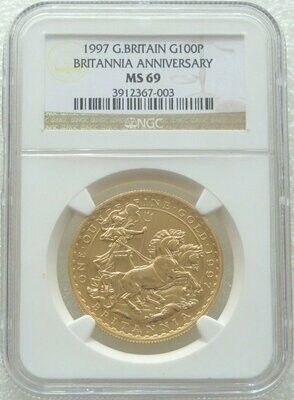 1997 Britannia £100 Gold 1oz Coin NGC MS69