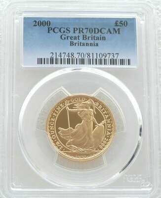 2000 Britannia £50 Gold Proof 1/2oz Coin PCGS PR70 DCAM