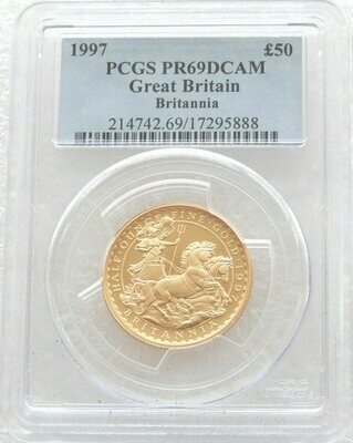 1997 Britannia £50 Gold Proof 1/2oz Coin PCGS PR69 DCAM