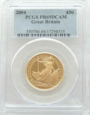 2004 Britannia £50 Gold Proof 1/2oz Coin PCGS PR69 DCAM