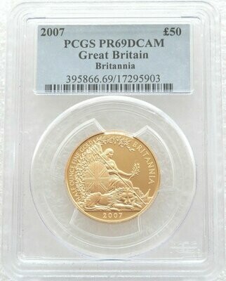 2007 Britannia £50 Gold Proof 1/2oz Coin PCGS PR69 DCAM