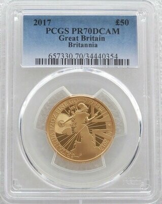 2017 Britannia £50 Gold Proof 1/2oz Coin PCGS PR70 DCAM