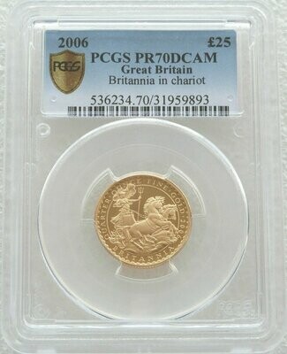 2006 Britannia £25 Gold Proof 1/4oz Coin PCGS PR70 DCAM