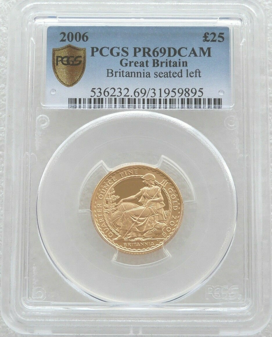 2006 Britannia £25 Gold Proof 1/4oz Coin PCGS PR69 DCAM