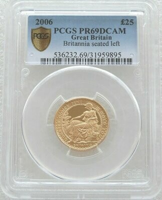 2006 Britannia £25 Gold Proof 1/4oz Coin PCGS PR69 DCAM