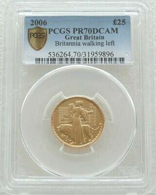 2006 Britannia £25 Gold Proof 1/4oz Coin PCGS PR70 DCAM