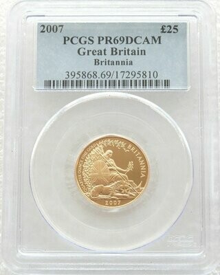 2007 Britannia £25 Gold Proof 1/4oz Coin PCGS PR69 DCAM