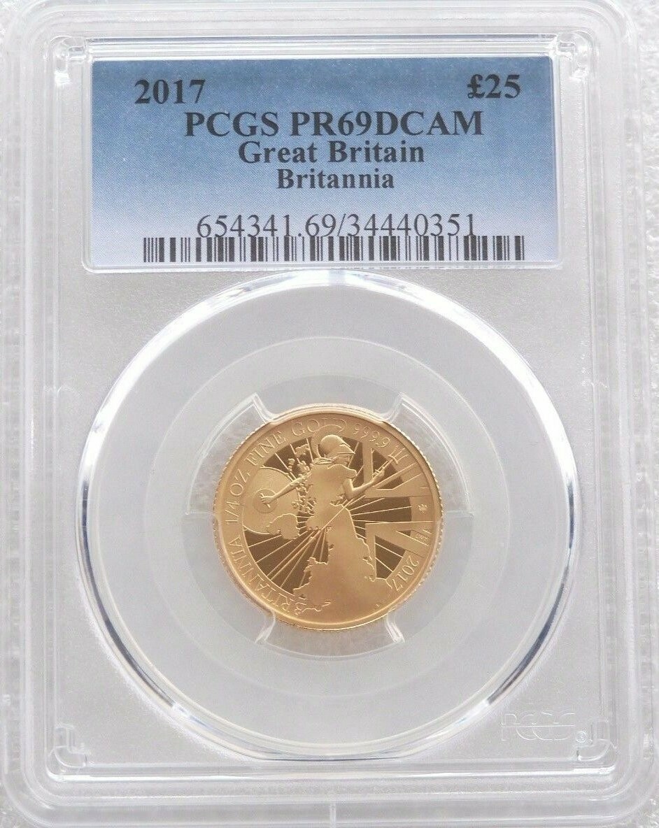 2017 Britannia £25 Gold Proof 1/4oz Coin PCGS PR69 DCAM