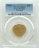 2014 Britannia £25 Gold 1/4oz Coin PCGS MS63