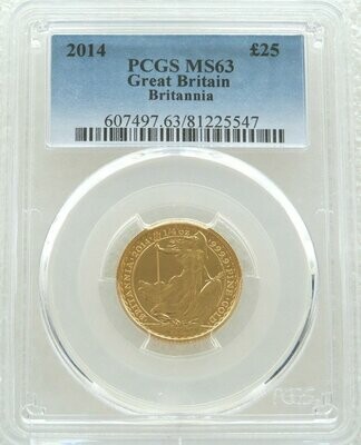 2014 Britannia £25 Gold 1/4oz Coin PCGS MS63
