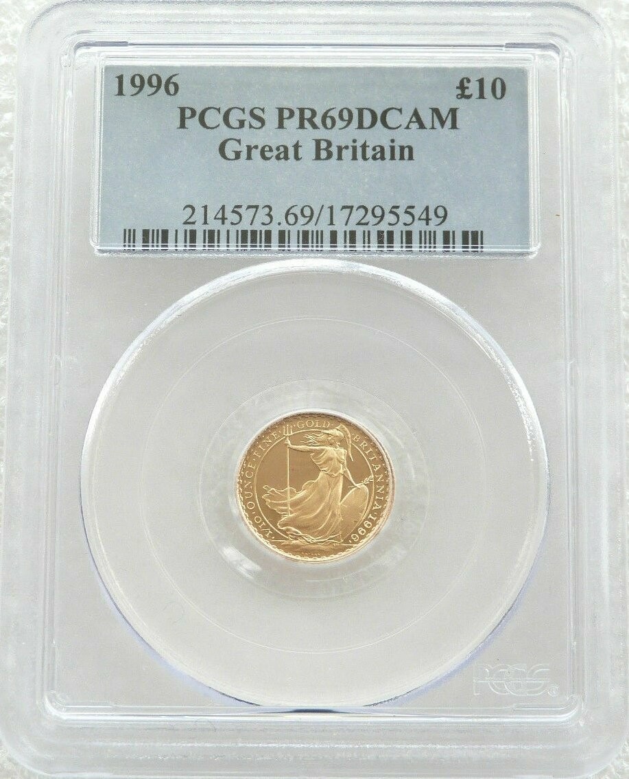 1996 Britannia £10 Gold Proof 1/10oz Coin PCGS PR69 DCAM